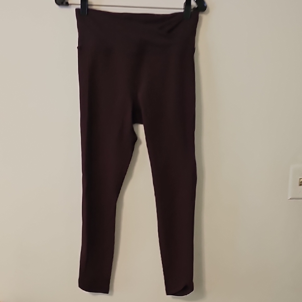 Athleta Maroon Crossover Leggings